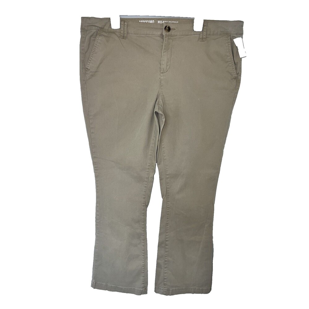 Mossimo Supply Co. Women’s Mid-Rise Bootcut Size 18 Khaki Pants Casual Work Wear